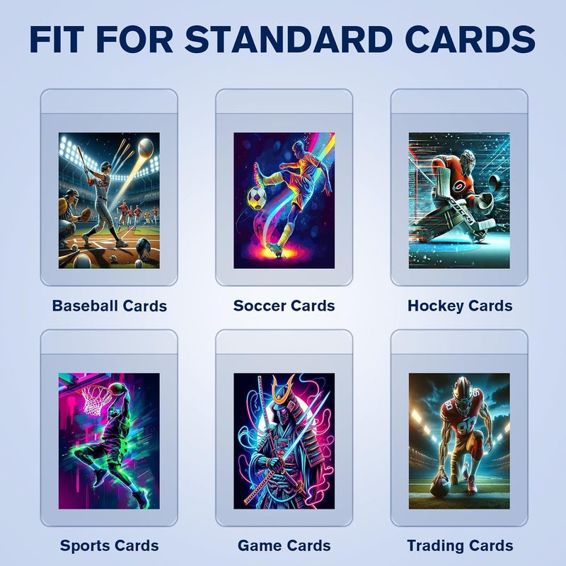 CARDARCHIVER 300ct Semi Rigid Card Holders - Card Sleeves & Premium Protection for Graded Cards, Trading Cards & Baseball Collectibles with Cards Sleeve, 1/2" Lip Grading Slabs (Archival-Quality Storage) - Image 2